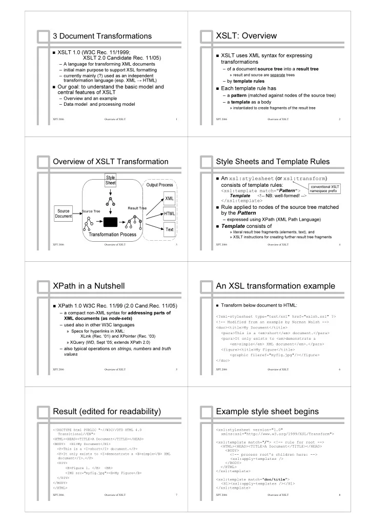 xslt overview