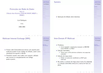 Sum  ario  Protocolos em  Protocolos em  Redes de Dados  Redes de Dados  Lu  s Rodrigues