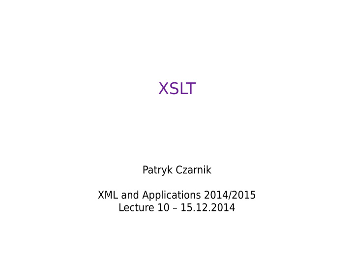 xslt