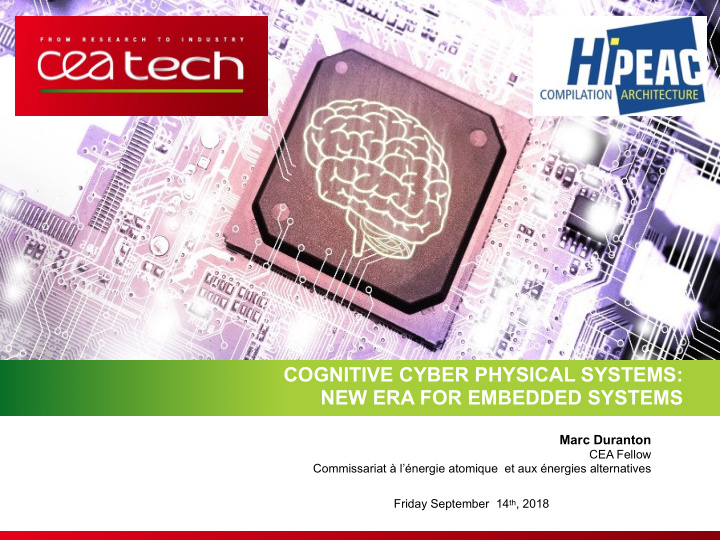 cognitive cyber physical systems new era for embedded