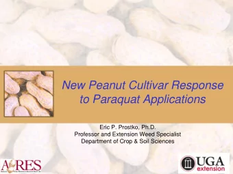 New Peanut Cultivar Response  to Paraquat Applications  Eric P. Prostko, Ph.D.  Professor and