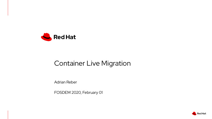 container live migration