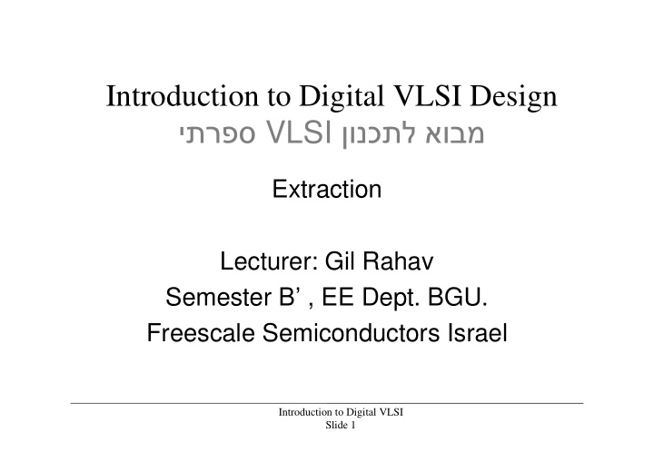 introduction to digital vlsi design vlsi