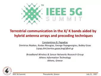 hybrid antenna arrays and precoding techniques  Constantinos B. Papadias  Dimitrios Ntaikos, Kostas