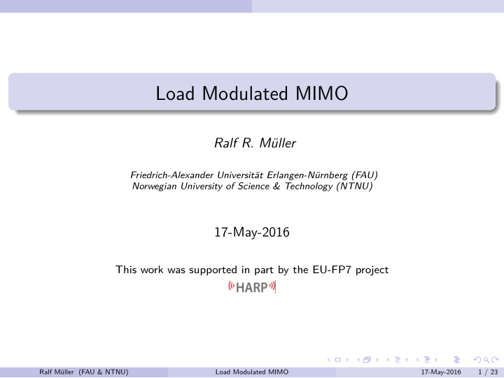 load modulated mimo