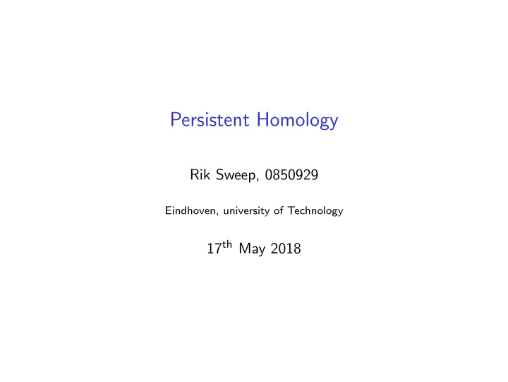 persistent homology