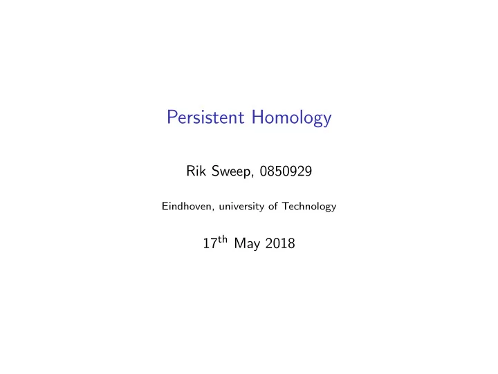 persistent homology