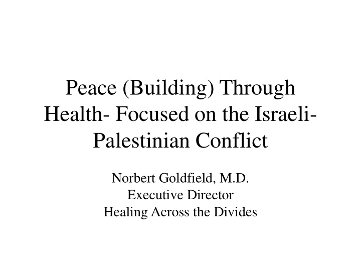 peace building through