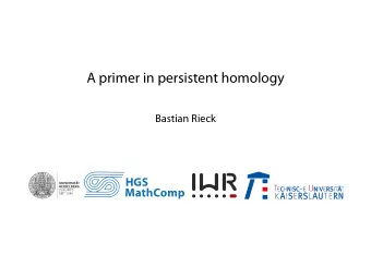 A primer in persistent homology  Bastian Rieck  Motivation  What is the shape of data?