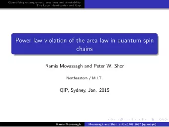 Power law violation of the area law in quantum spin  chains  Ramis Movassagh and Peter W. Shor