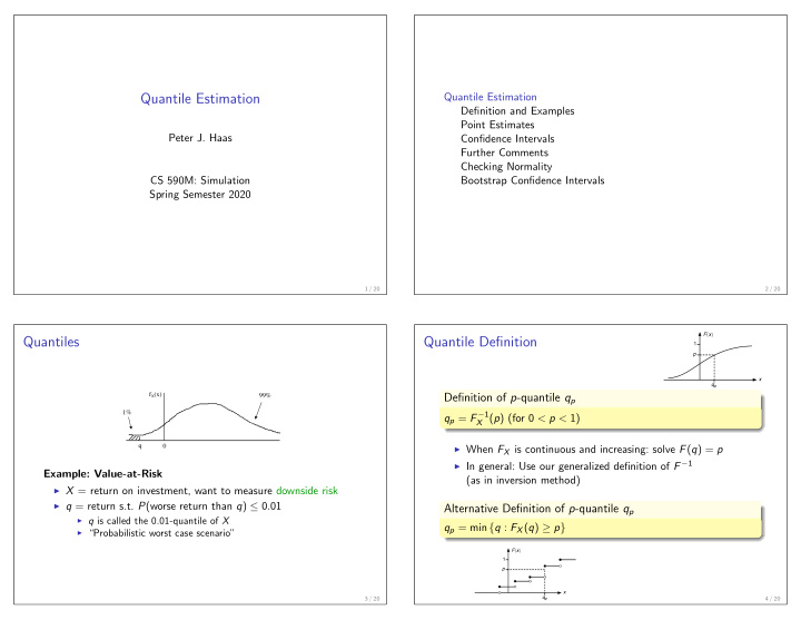 quantile estimation