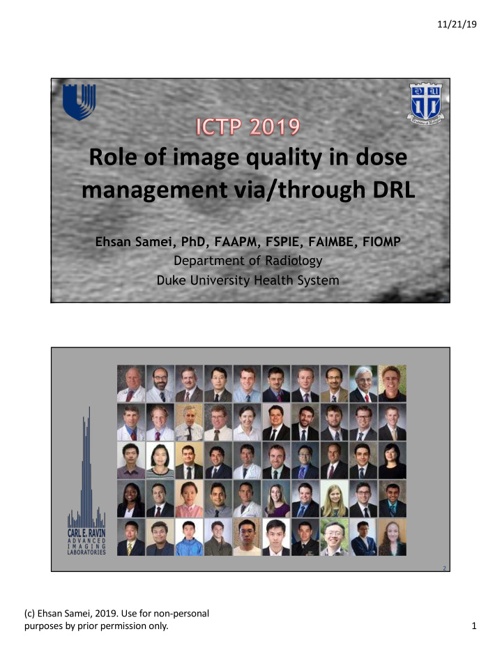 role of image quality in dose management via through drl