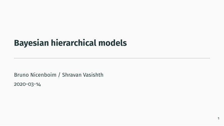 bayesian hierarchical models