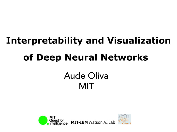 interpretability and visualization of deep neural networks