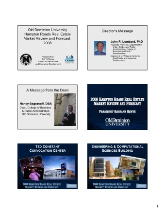 Old Dominion University  Old Dominion University  Director  s Message  s Message  Director