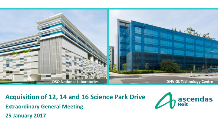 acquisition of 12 14 and 16 science park drive