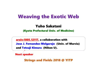 Weaving the Exotic Web  Yuho Sakatani  (Kyoto Prefectural Univ. of Medicine)  arxiv:1805.12117, a