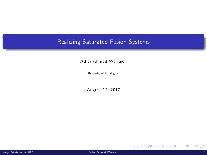 realizing saturated fusion systems