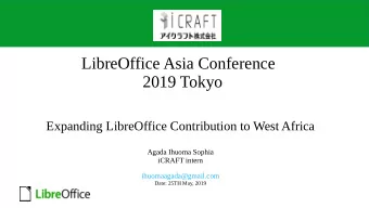 LibreOffice Asia Conference  2019 Tokyo  Expanding LibreOffice Contribution to West Africa  Agada