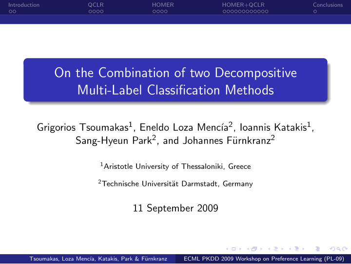 on the combination of two decompositive multi label