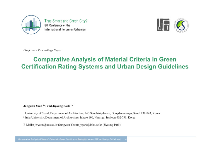 comparative analysis of material criteria in green