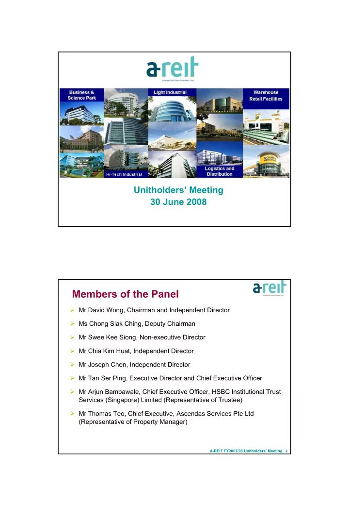 members of the panel