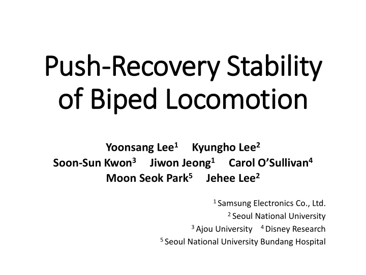 of biped locomotion