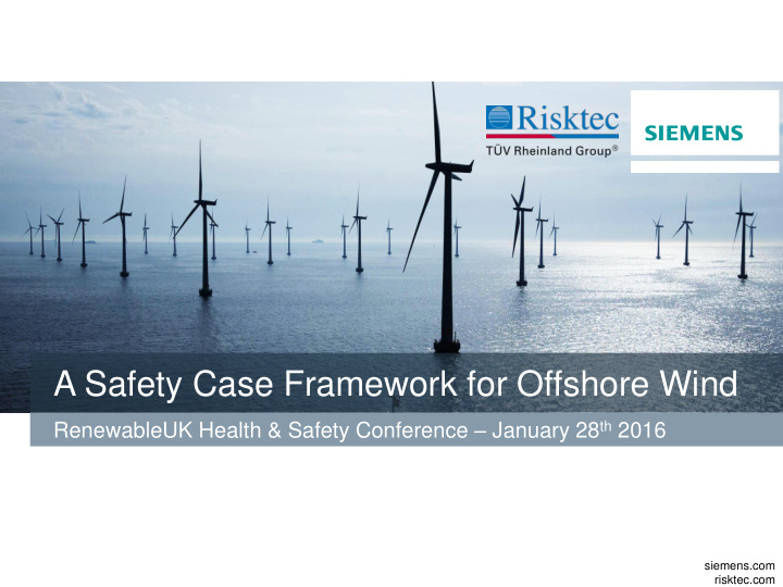 a safety case framework for offshore wind