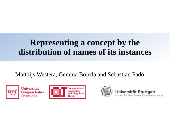 representing a concept by the distribution of names of