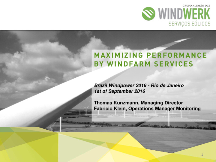 maximizing performance by windfarm services