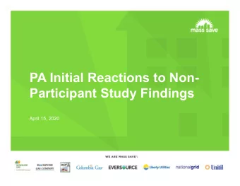 PA Initial Reactions to Non-  Participant Study Findings  April 15, 2020  Findings from NP Study 2