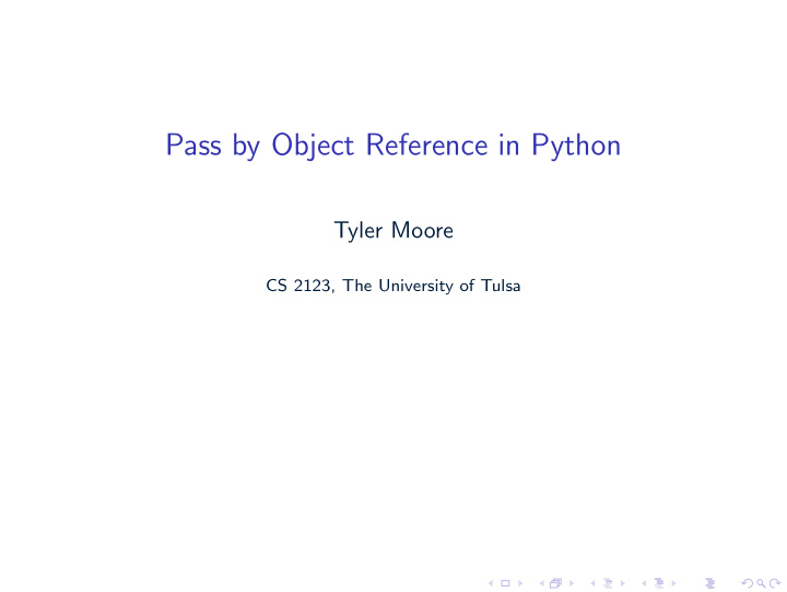 pass by object reference in python
