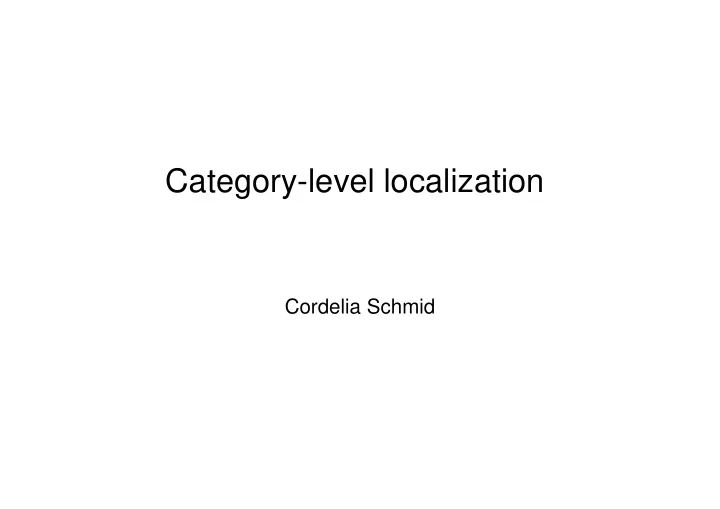category level localization
