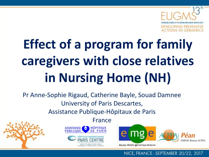 caregivers with close relatives
