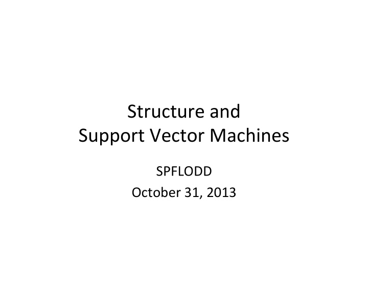 structure and support vector machines