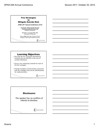 APNA 30th Annual Conference  Session 2011: October 20, 2016 th Annu  AP  APNA  NA 30 30 th  Annual