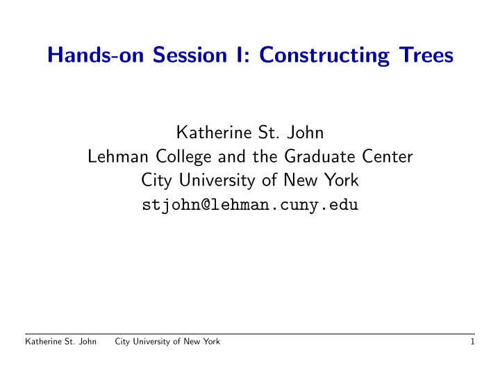 hands on session i constructing trees