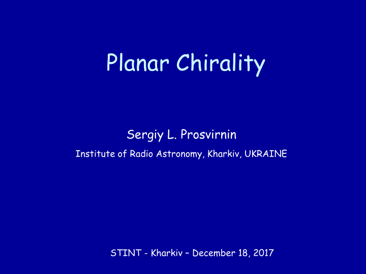 planar chirality