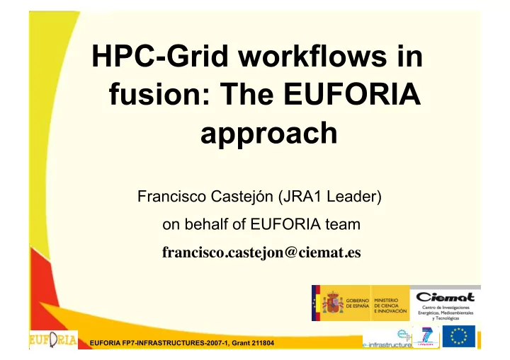 euforia fp7 infrastructures 2007 1 grant 211804 euforia