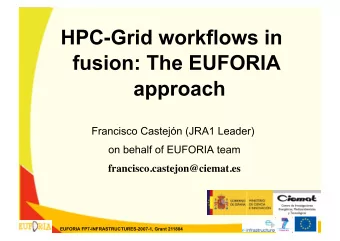 EUFORIA FP7-INFRASTRUCTURES-2007-1, Grant 211804  EUFORIA  14 member Institutes 3.65M  over 36