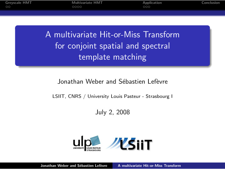 a multivariate hit or miss transform for conjoint spatial