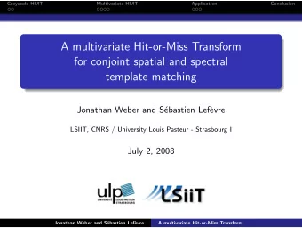 A multivariate Hit-or-Miss Transform  for conjoint spatial and spectral  template matching
