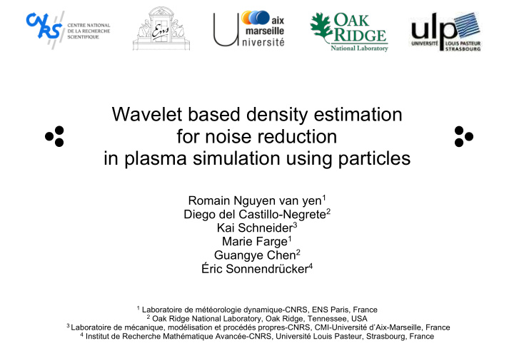 wavelet based density estimation for noise reduction in