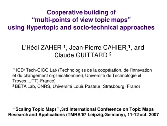 Cooperative building of  multi-points of view topic maps  using Hypertopic and