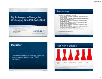 Disclosures    US Patent and Applications Pending:  U.S. Pat. App. No. 13706036 - Debranching