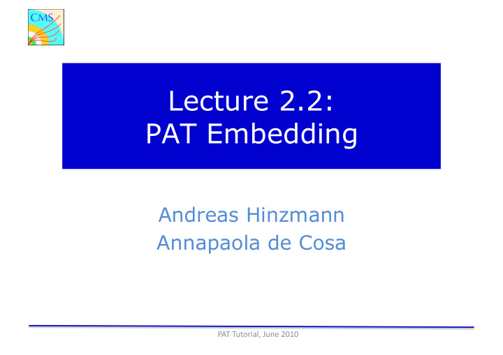 lecture 2 2 pat embedding