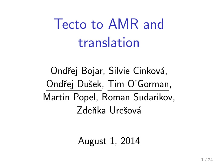 tecto to amr and translation