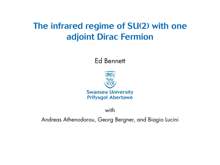 the infrared regime of su 2 with one adjoint dirac fermion