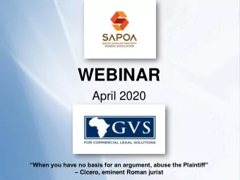 WEBINAR  April 2020  When you have no basis for an argument, abuse the Plaintiff  Cicero,