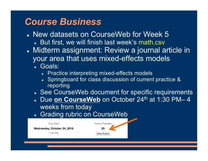 course business